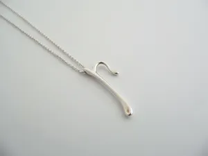 Tiffany & Co Silver Peretti Alphabet P Necklace Pendant Charm Chain Gift Love