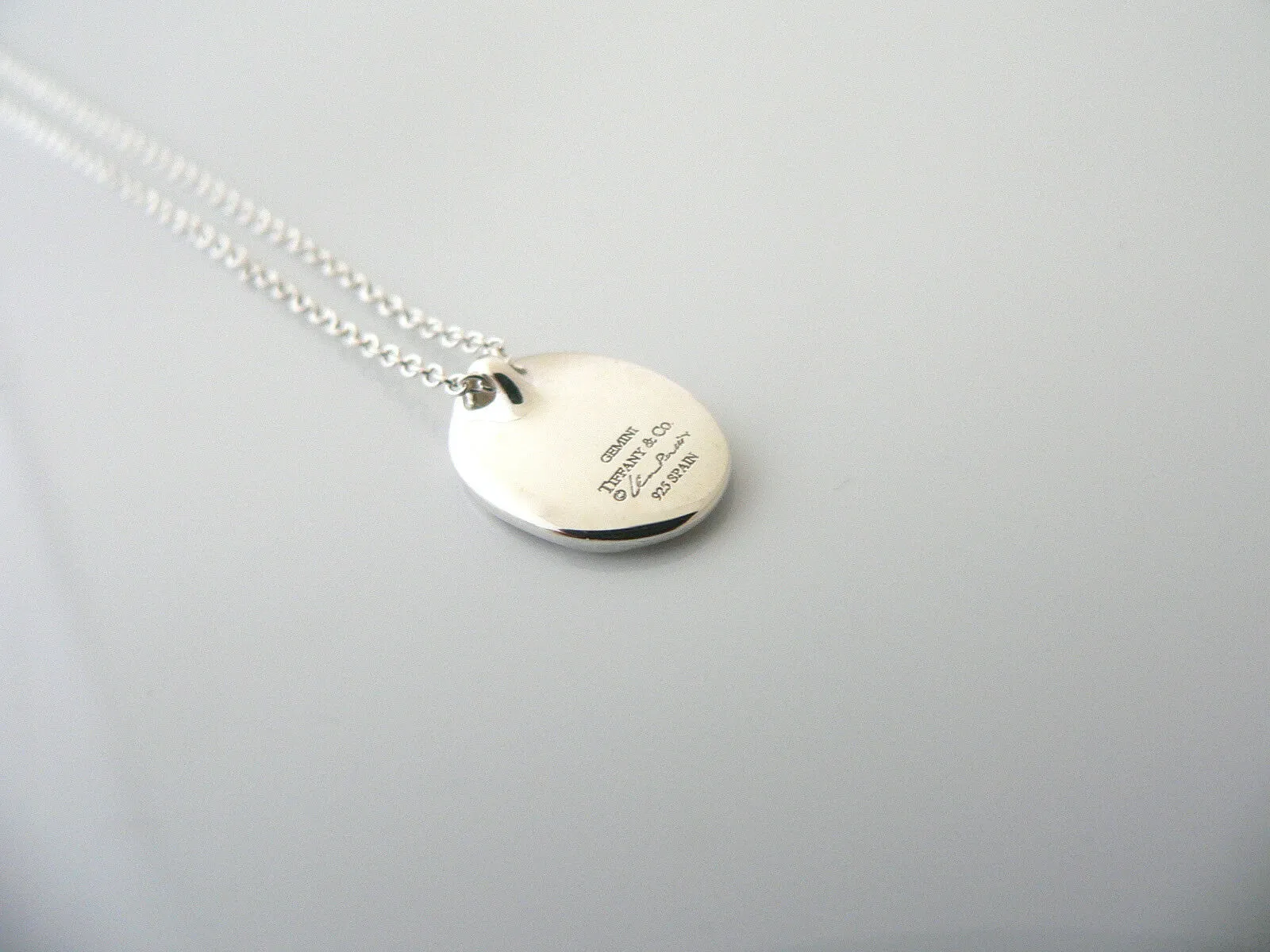 Tiffany & Co Silver Peretti Gemini Zodiac Necklace Pendant Charm Chain Gift Love