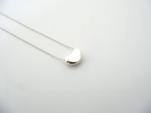 Tiffany & Co Silver Peretti Small Bean Necklace Pendant Charm Gift Love Chain