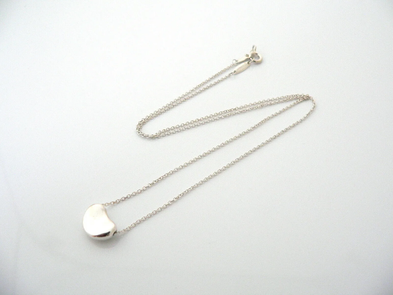 Tiffany & Co Silver Peretti Small Bean Necklace Pendant Charm Gift Love Chain