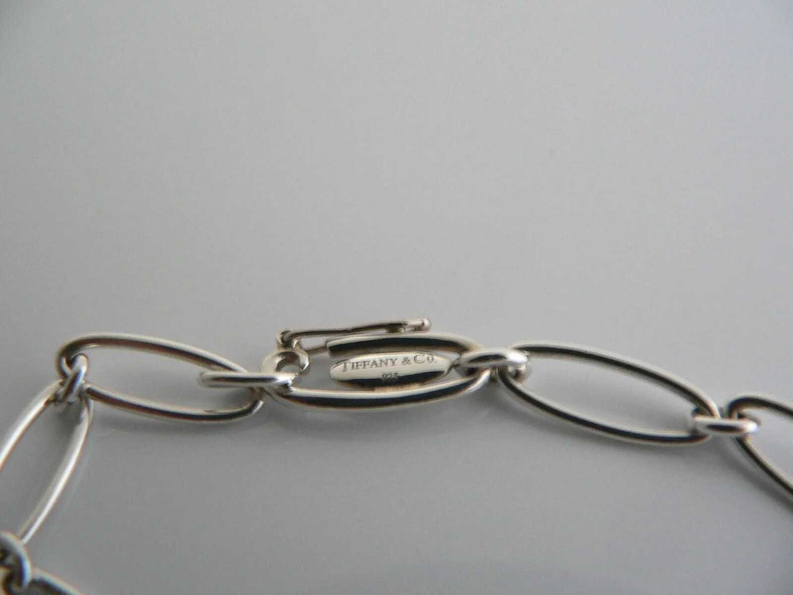 Tiffany & Co Silver Peretti Starfish Link Bracelet Bangle Oval Chain Gift Pouch