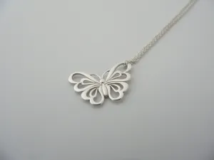 Tiffany & Co Silver Stencil Butterfly Necklace Pendant Charm Nature Gift Love