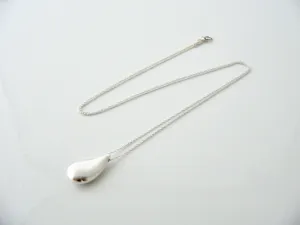Tiffany & Co Teardrop Necklace Pendant Charm Chain Large Peretti Silver 24 Inch