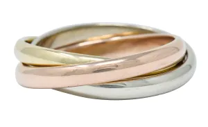 Tiffany & Co. Vintage 14 Karat Tri-Colored Gold Paloma's Melody Rolling Band Ring