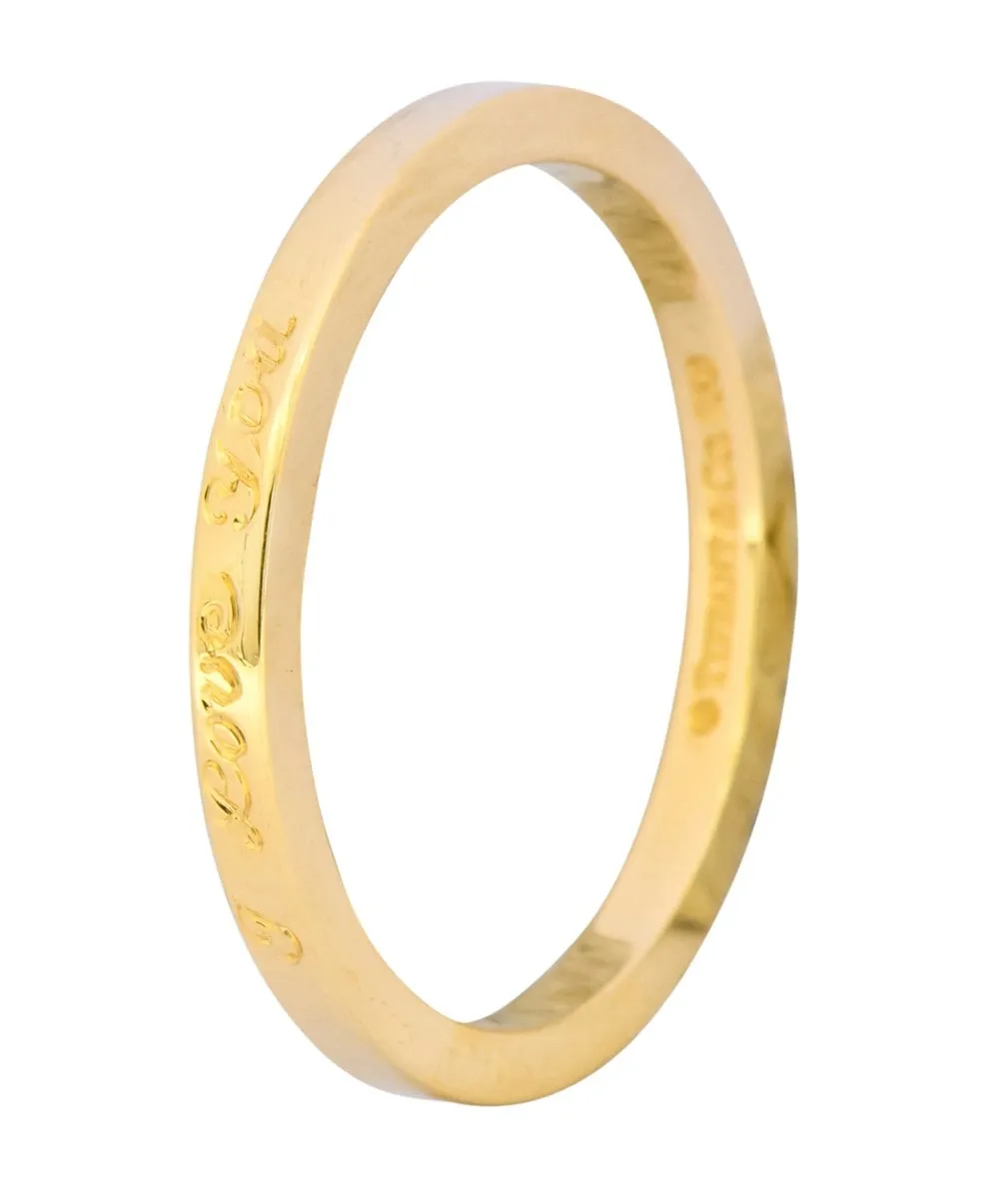 Tiffany & Co. Vintage 18 Karat Gold I Love You Band Ring Unisex