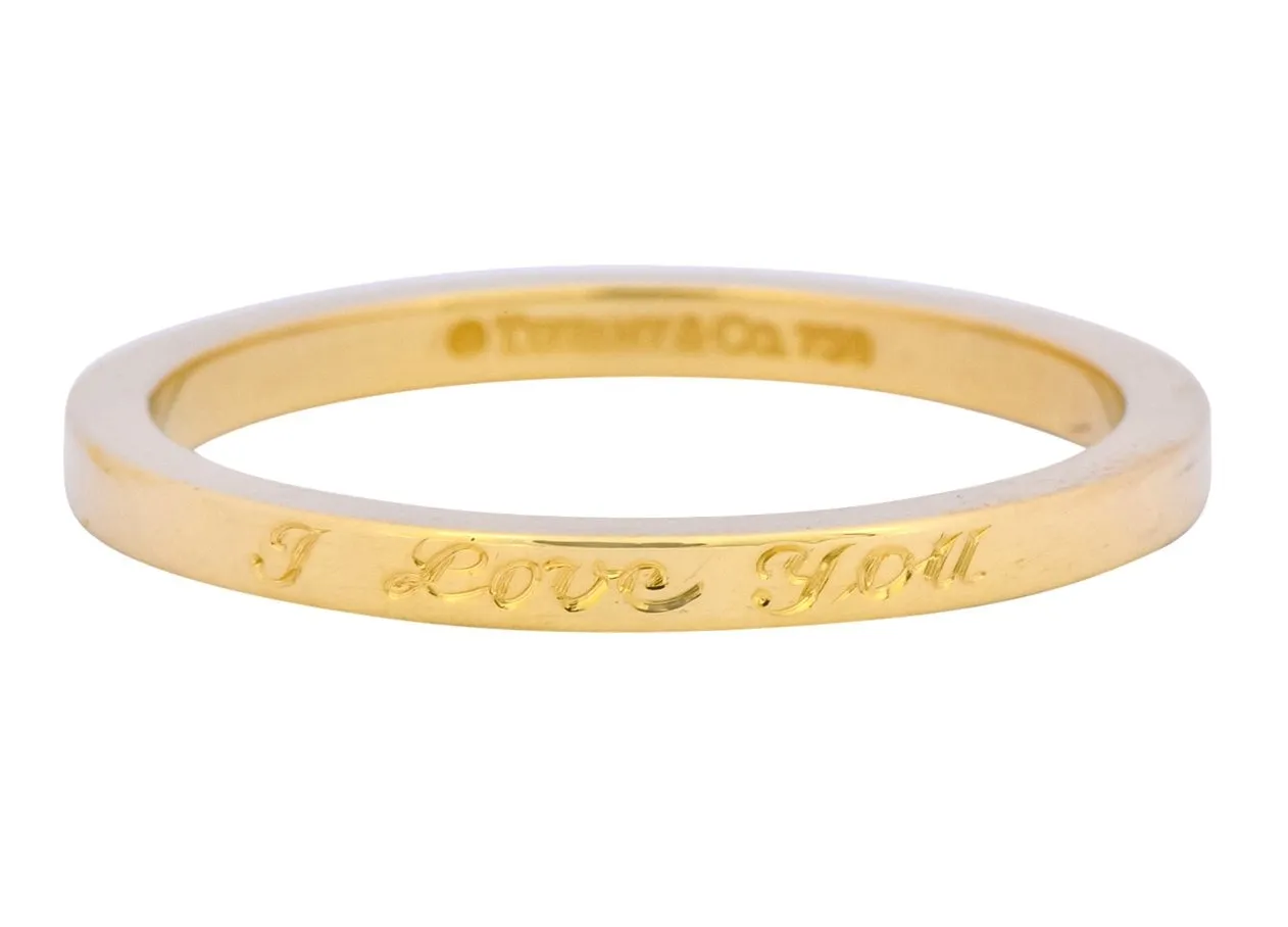 Tiffany & Co. Vintage 18 Karat Gold I Love You Band Ring Unisex
