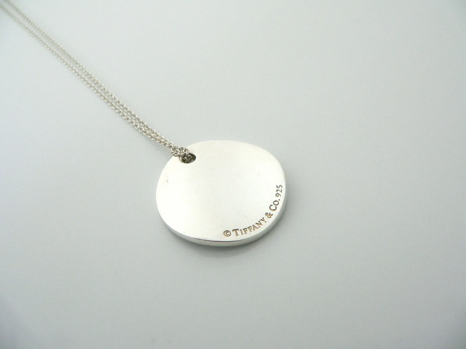 Tiffany Co Silver Notes Circle Round Necklace Pendant Charm Chain Gift Love