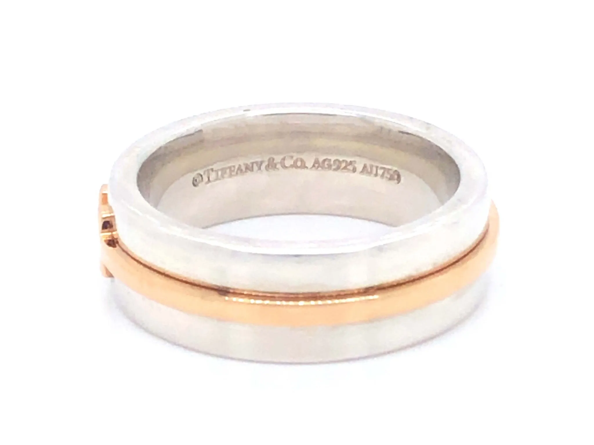 Tiffany T Wide Ring in Sterling Silver and 18k Rose Gold