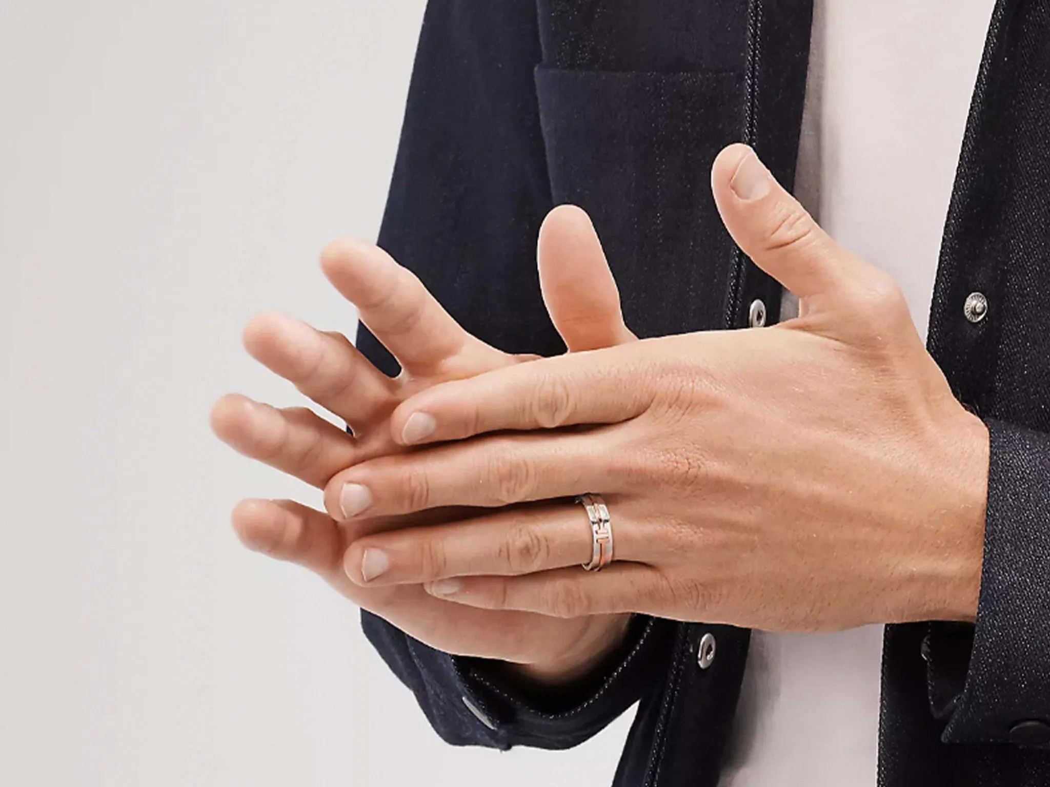 Tiffany T Wide Ring in Sterling Silver and 18k Rose Gold
