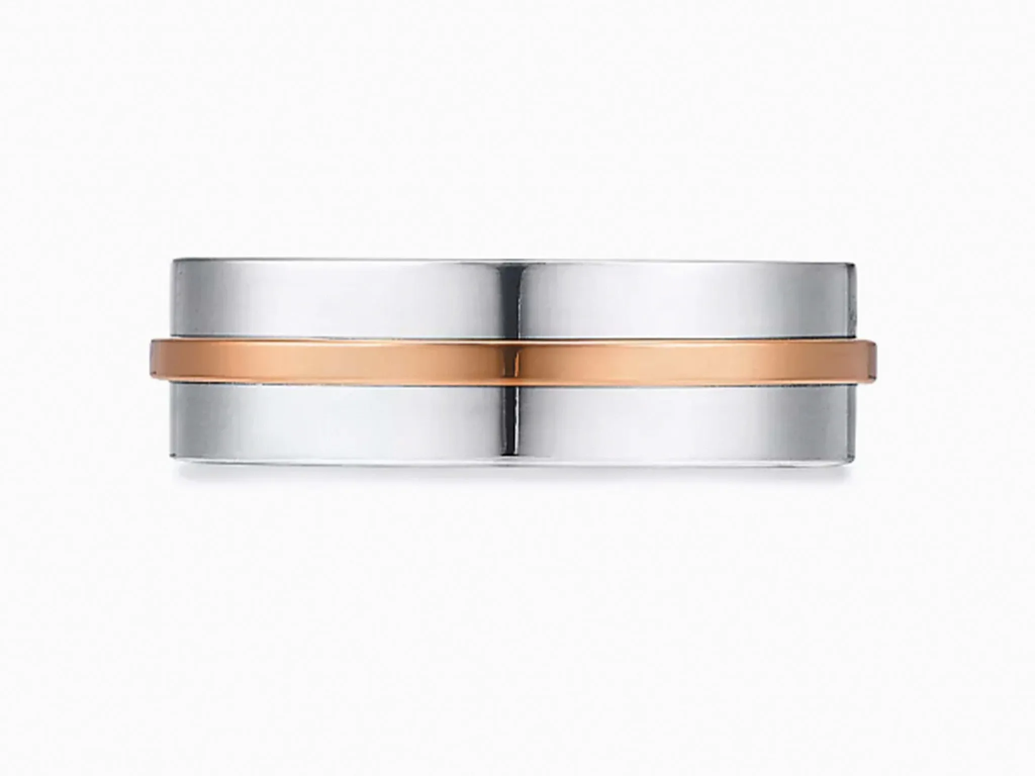 Tiffany T Wide Ring in Sterling Silver and 18k Rose Gold