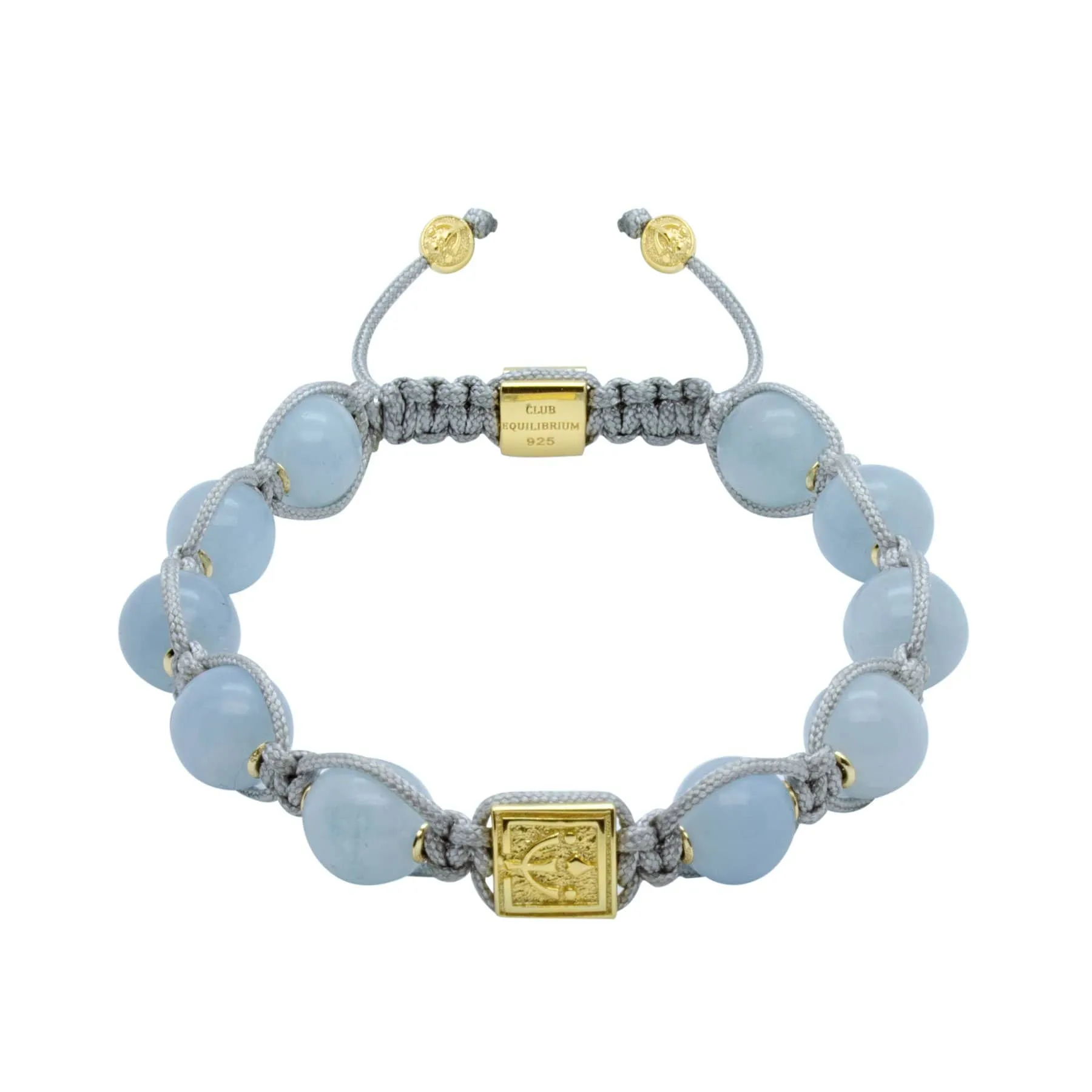 Timeless Aquamarine Bead Bracelet In Silver or Gold | 10MM