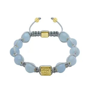 Timeless Aquamarine Bead Bracelet In Silver or Gold | 10MM