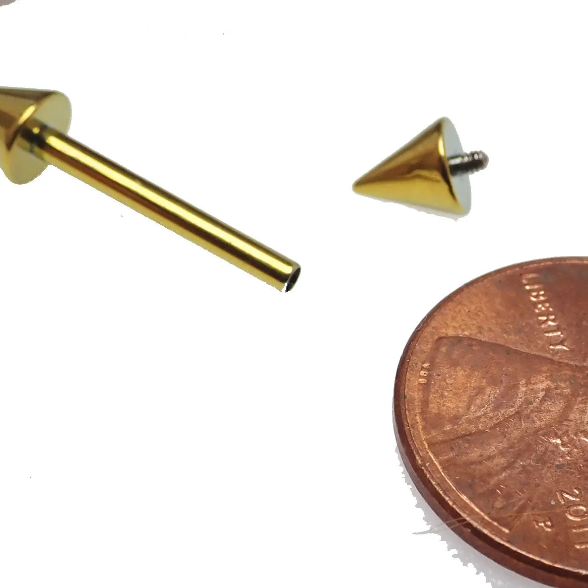 Titanium Barbell with cone spikes 14g