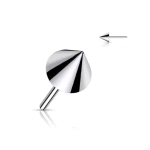 Titanium Threadless Push In Flat Back Spike Earring