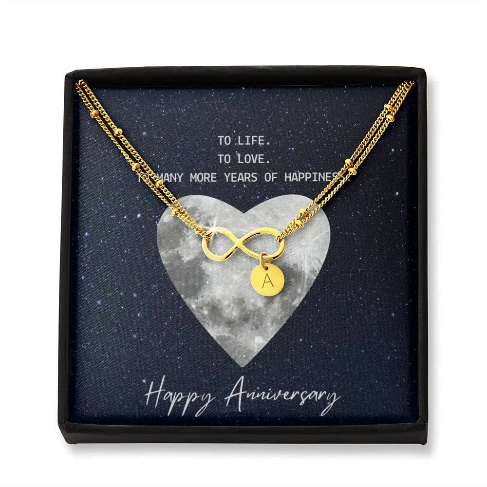 To life, to love, to happiness-Infinity Bracelet for Anniversary Gift