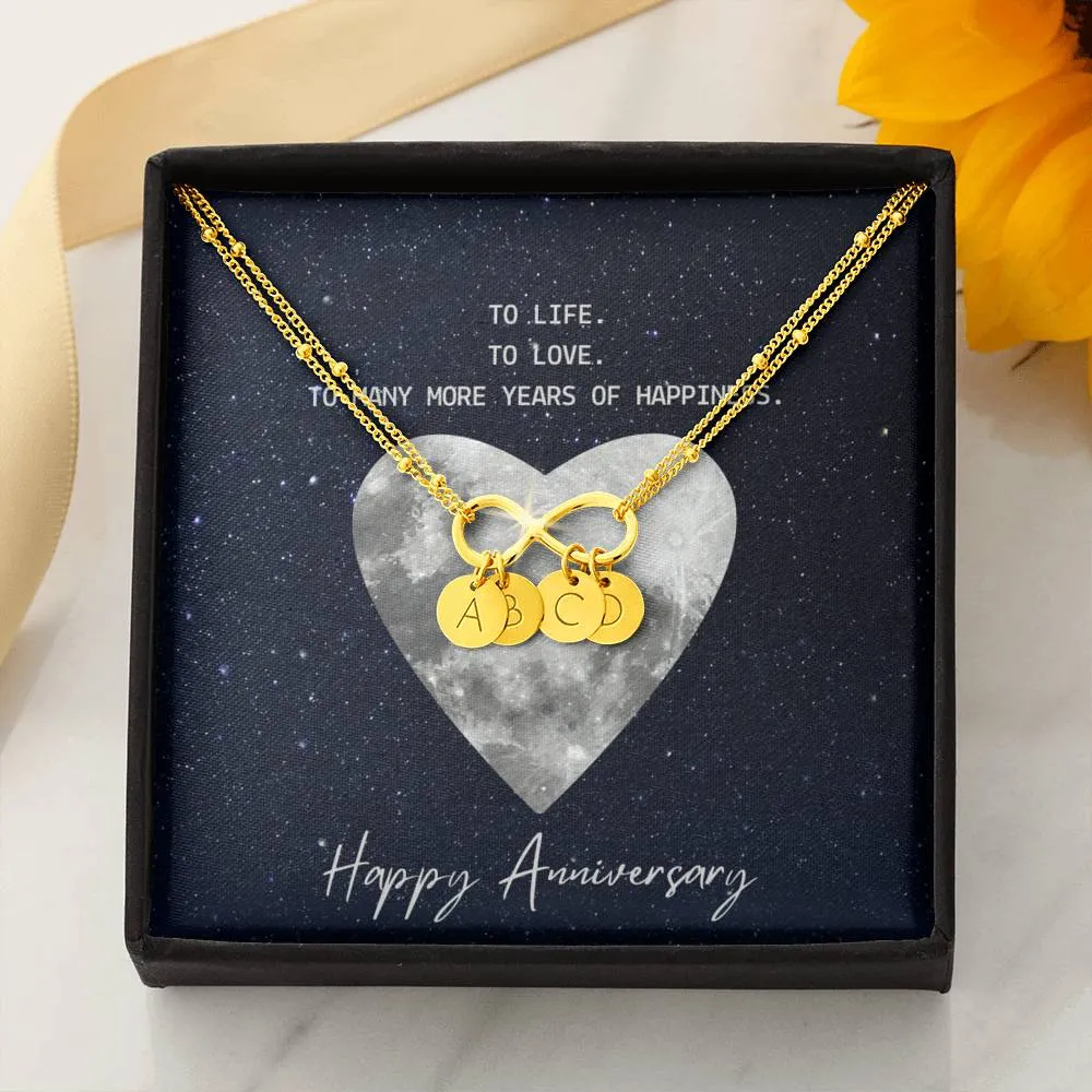 To life, to love, to happiness-Infinity Bracelet for Anniversary Gift