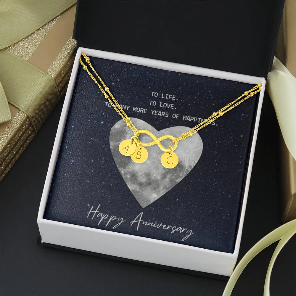 To life, to love, to happiness-Infinity Bracelet for Anniversary Gift