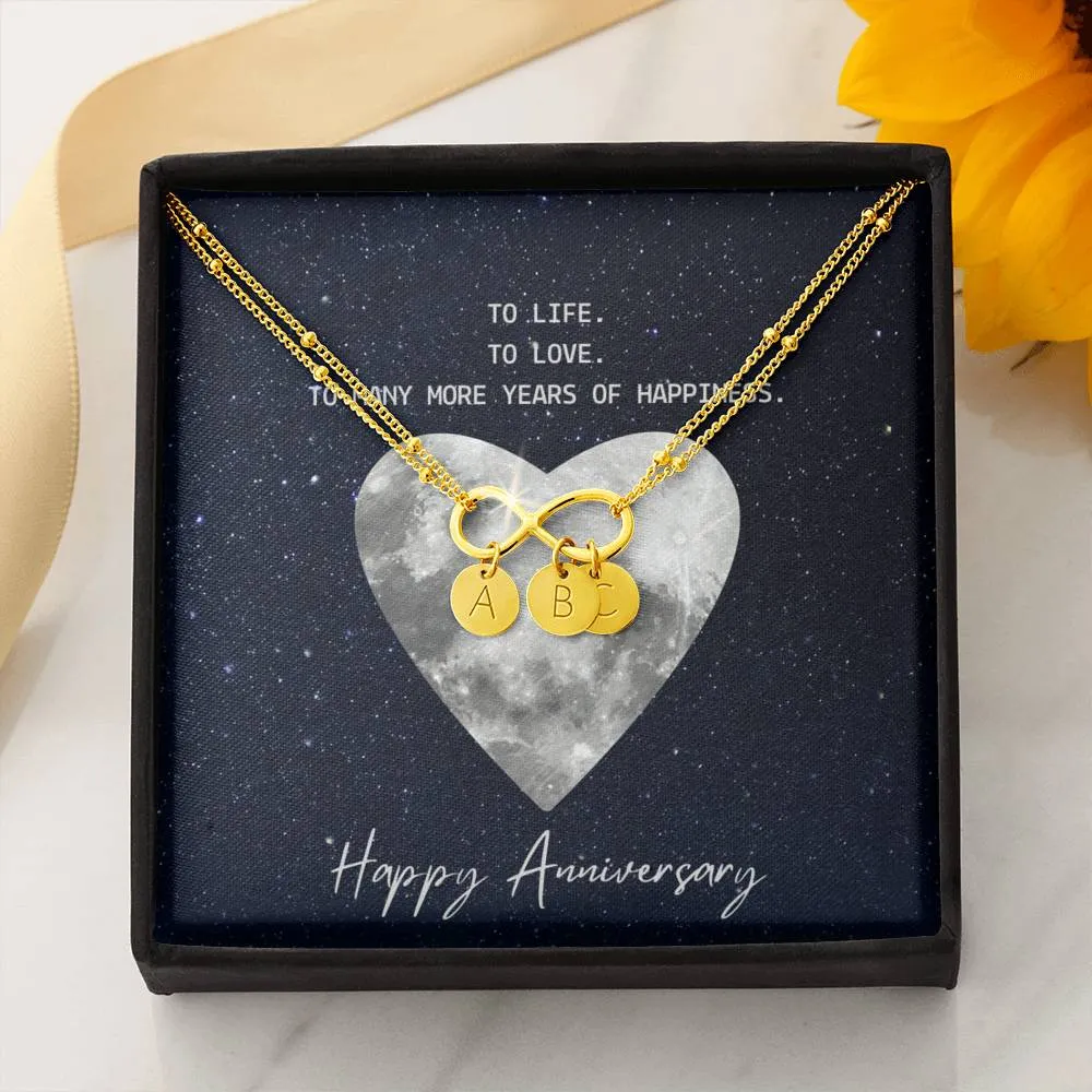 To life, to love, to happiness-Infinity Bracelet for Anniversary Gift