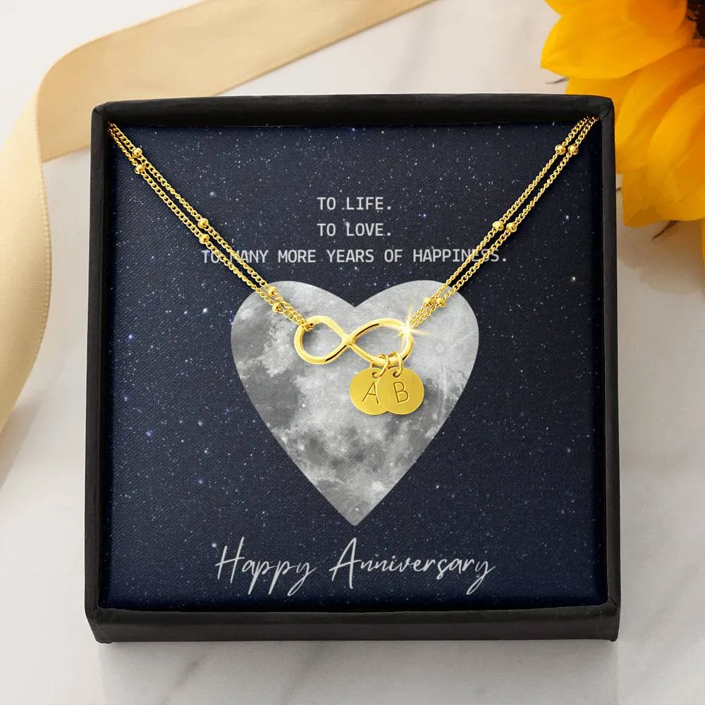 To life, to love, to happiness-Infinity Bracelet for Anniversary Gift