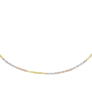 Tricolor Mariner Chain Necklace 14K