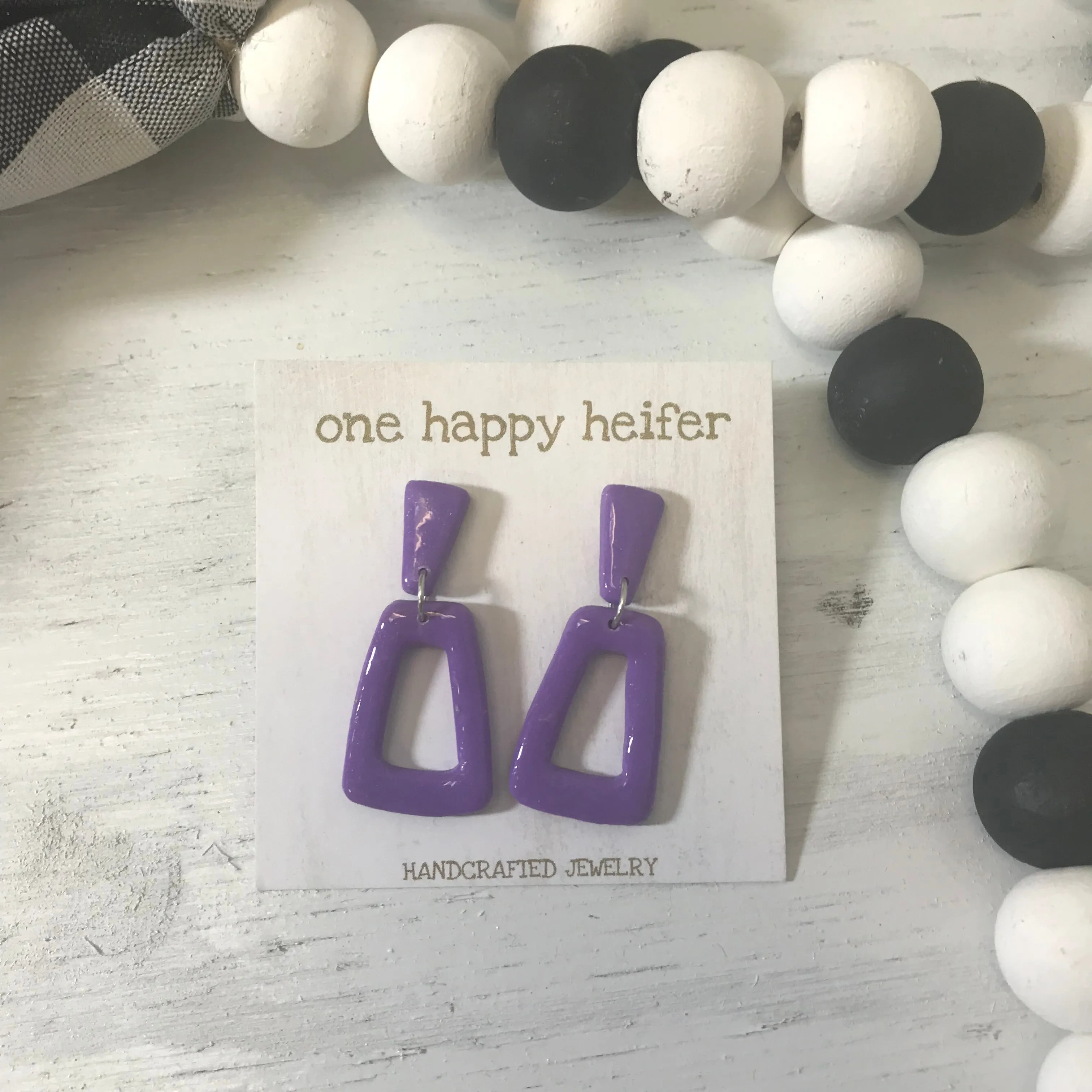 Tripod Shaped Clay Earrings