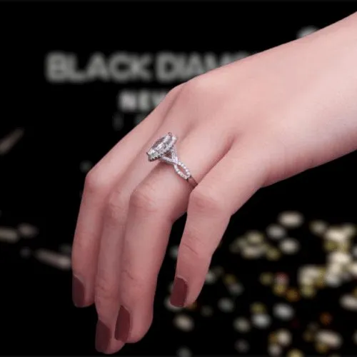 Twist Halo 1.5ct Marquise Cut Engagement Ring