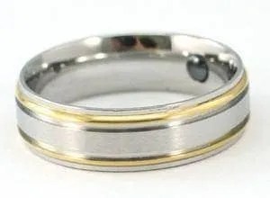 Two Tone Germanium Health Men's Ring