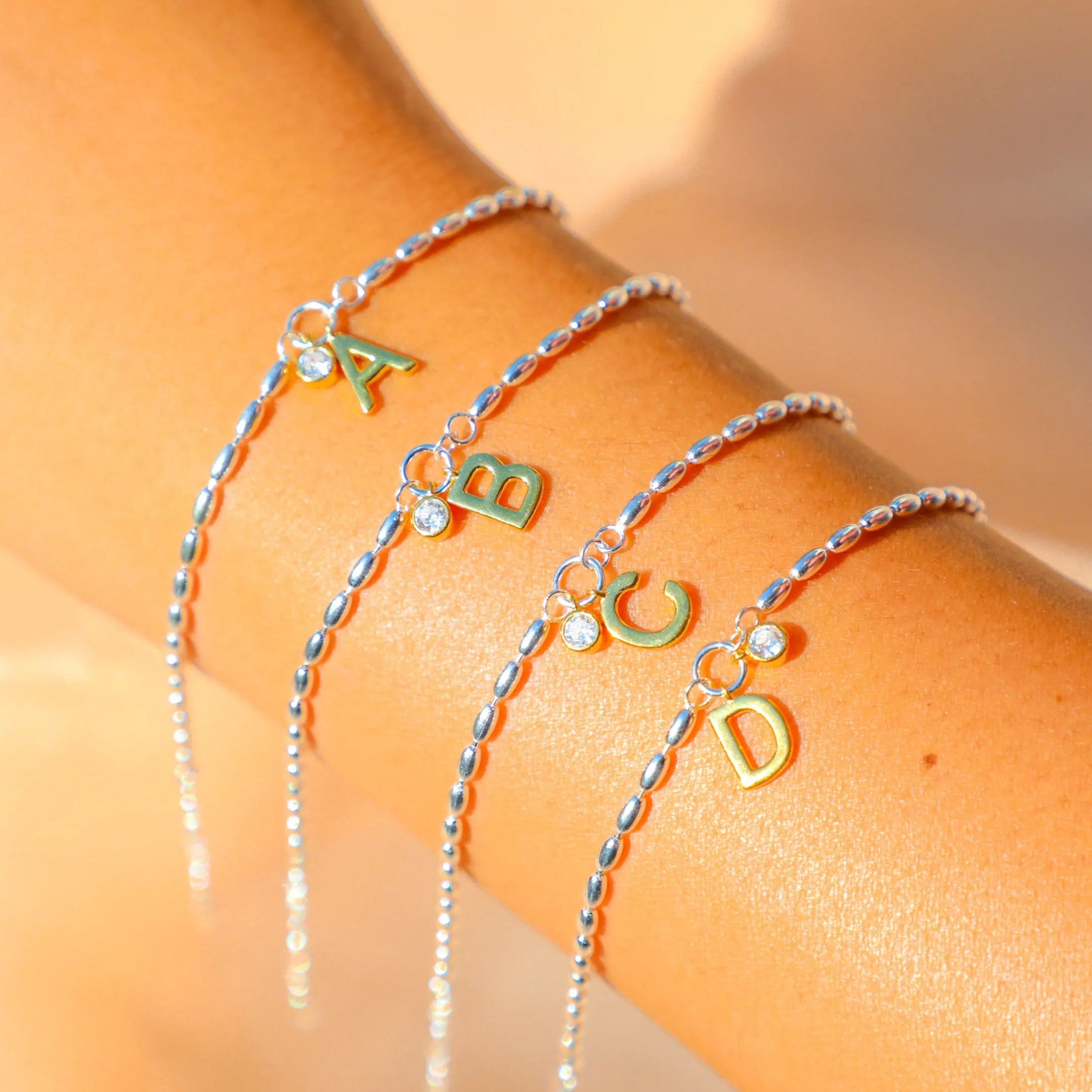 Two-Tone Initial Bracelet