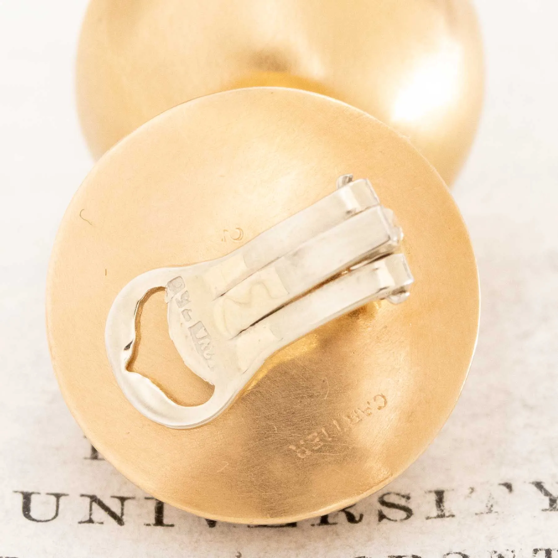 Vintage Button Ear Clips, by Cartier