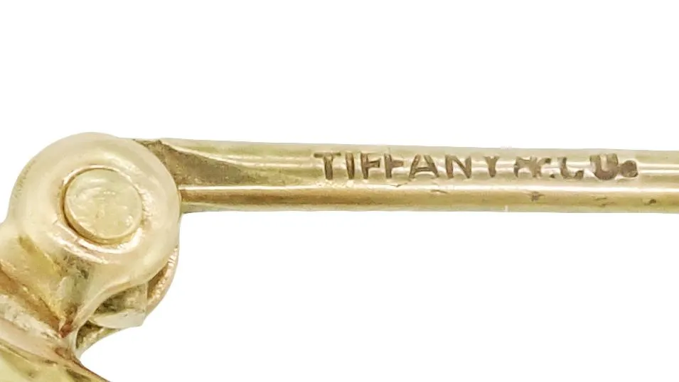 Vintage Tiffany Mid-Century Rose Pin Brooch in 14 Karat Yellow and Rose Gold