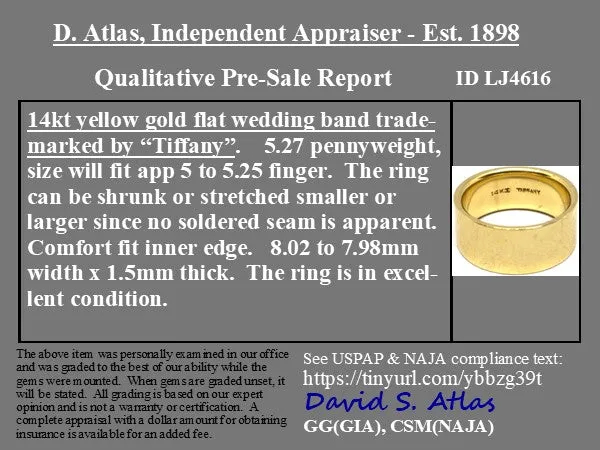 Vintage Wide Gold Band by Tiffany & Co.