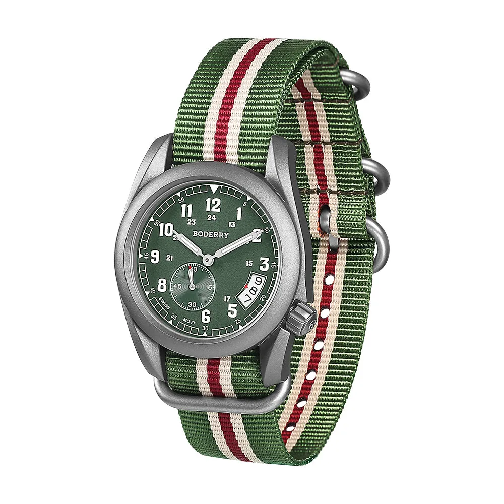 VOYAGER 38 - 100M Waterproof Titanium Field Watch | Green