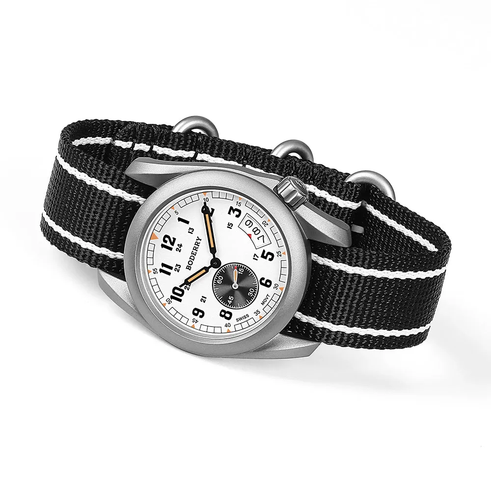VOYAGER 38 - 100M Waterproof Titanium Field Watch | White