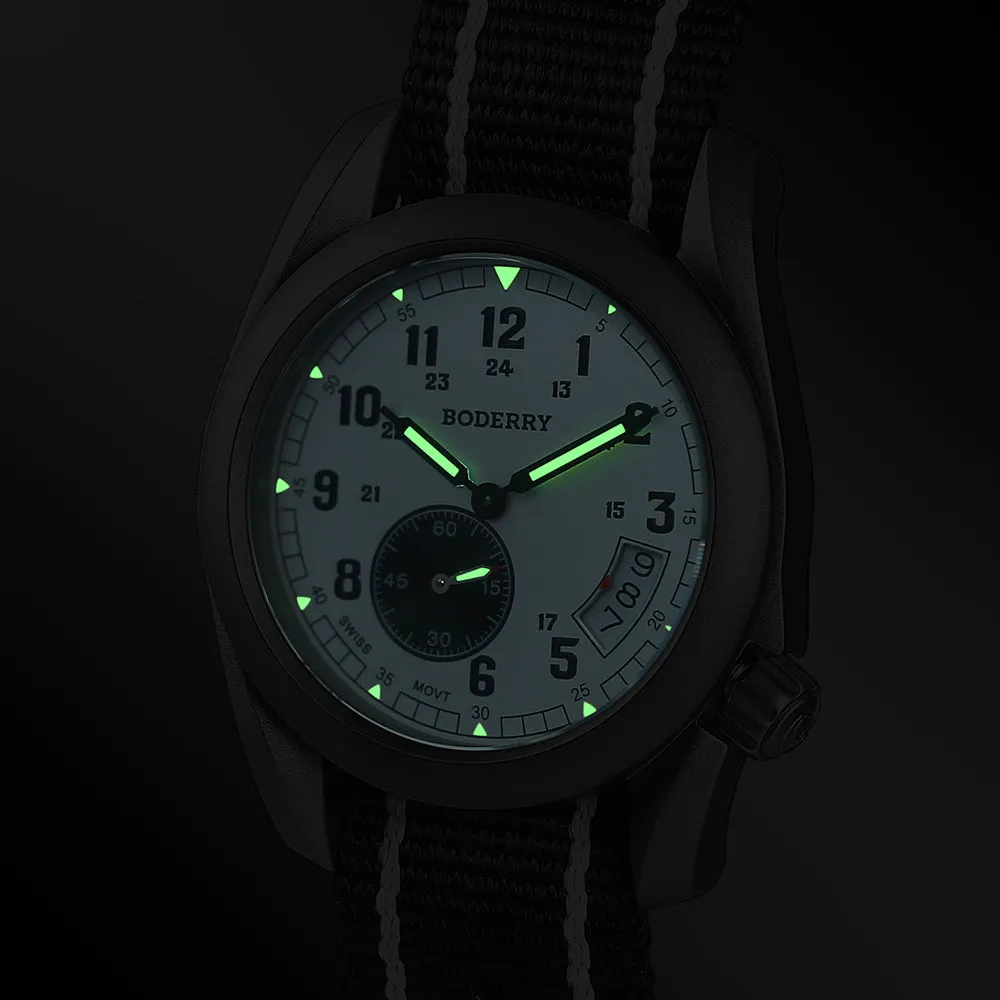 VOYAGER 38 - 100M Waterproof Titanium Field Watch | White