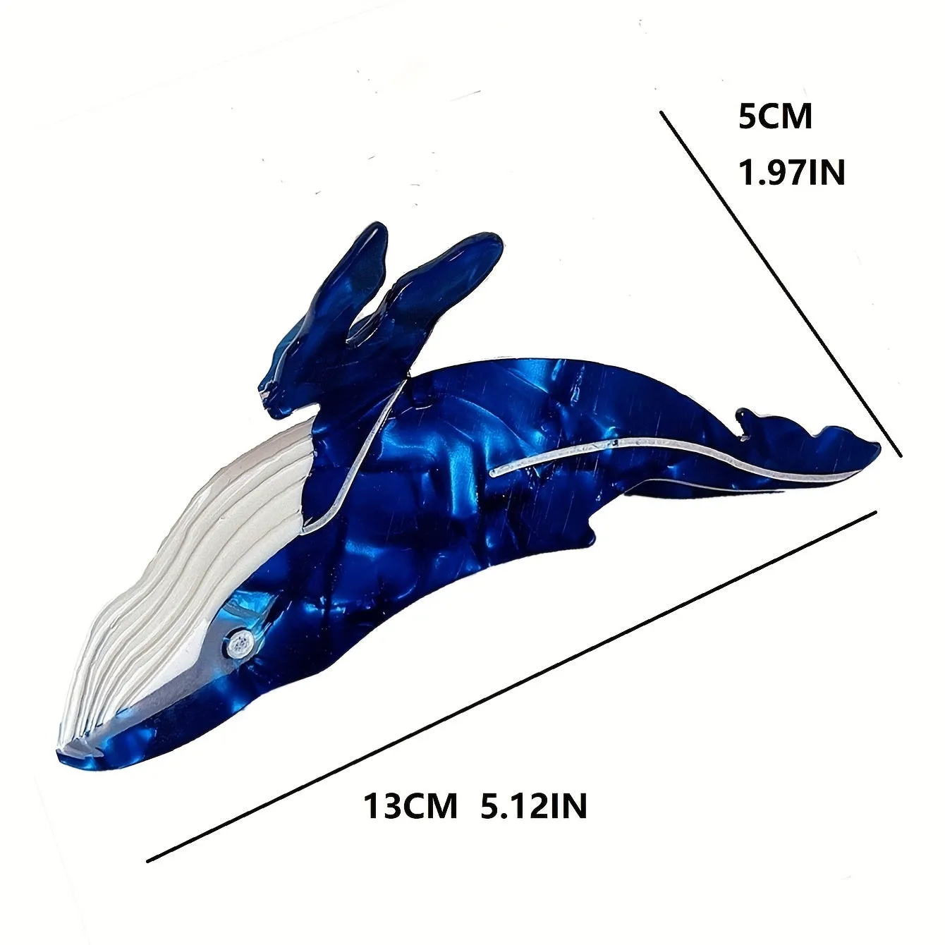 Whale Shaped Large Hair Claw Non Slip Hair Grab Clip