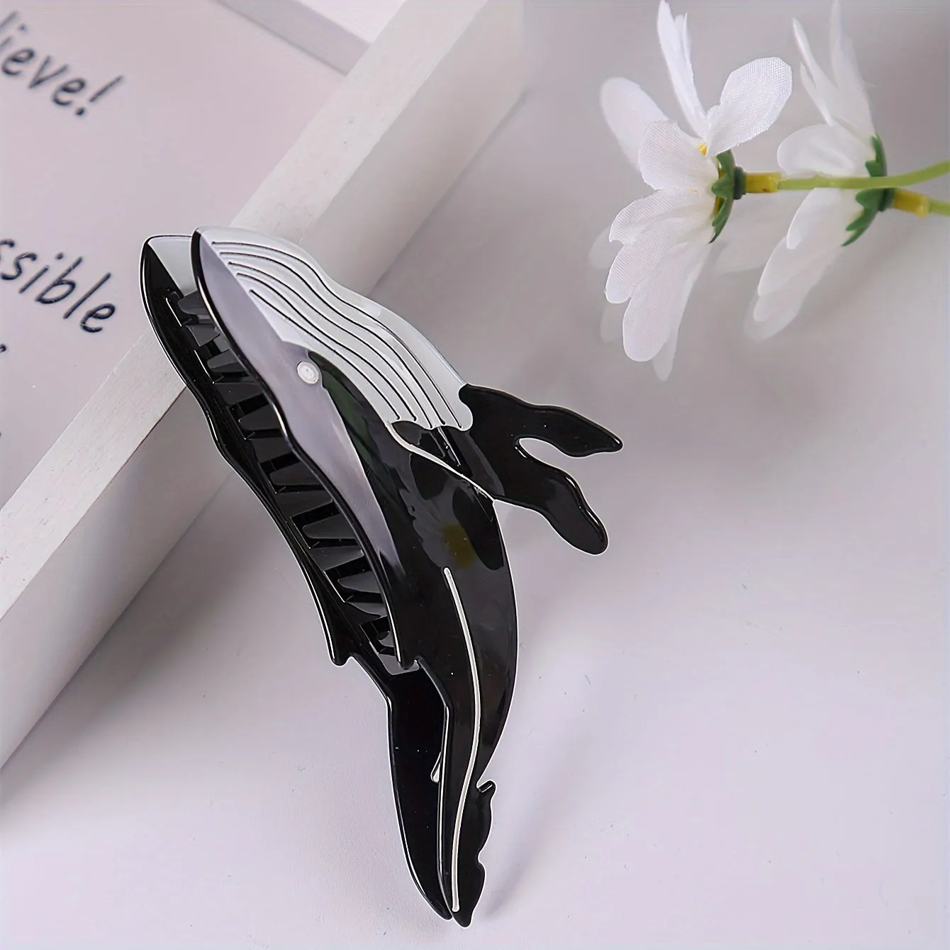 Whale Shaped Large Hair Claw Non Slip Hair Grab Clip