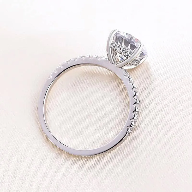 White Gold Classic Round Cut 4 prong Engagement Ring