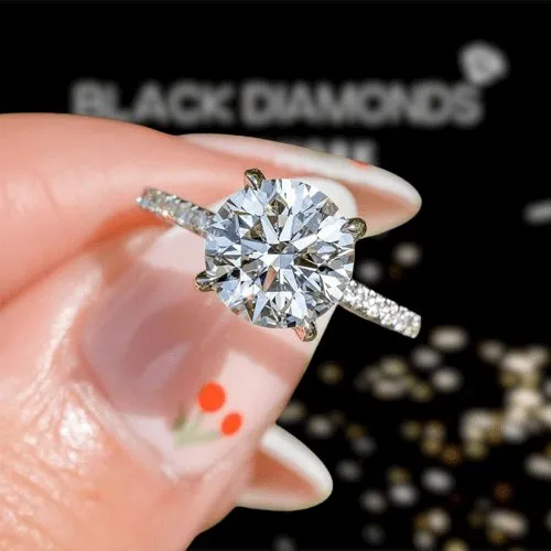 White Gold Classic Round Cut 4 prong Engagement Ring