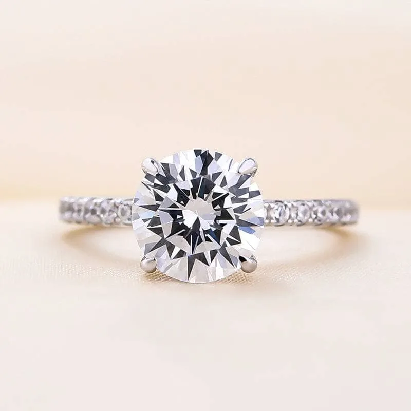 White Gold Classic Round Cut 4 prong Engagement Ring