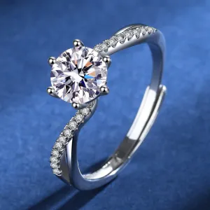 White Gold Moissanite Diamond Ring