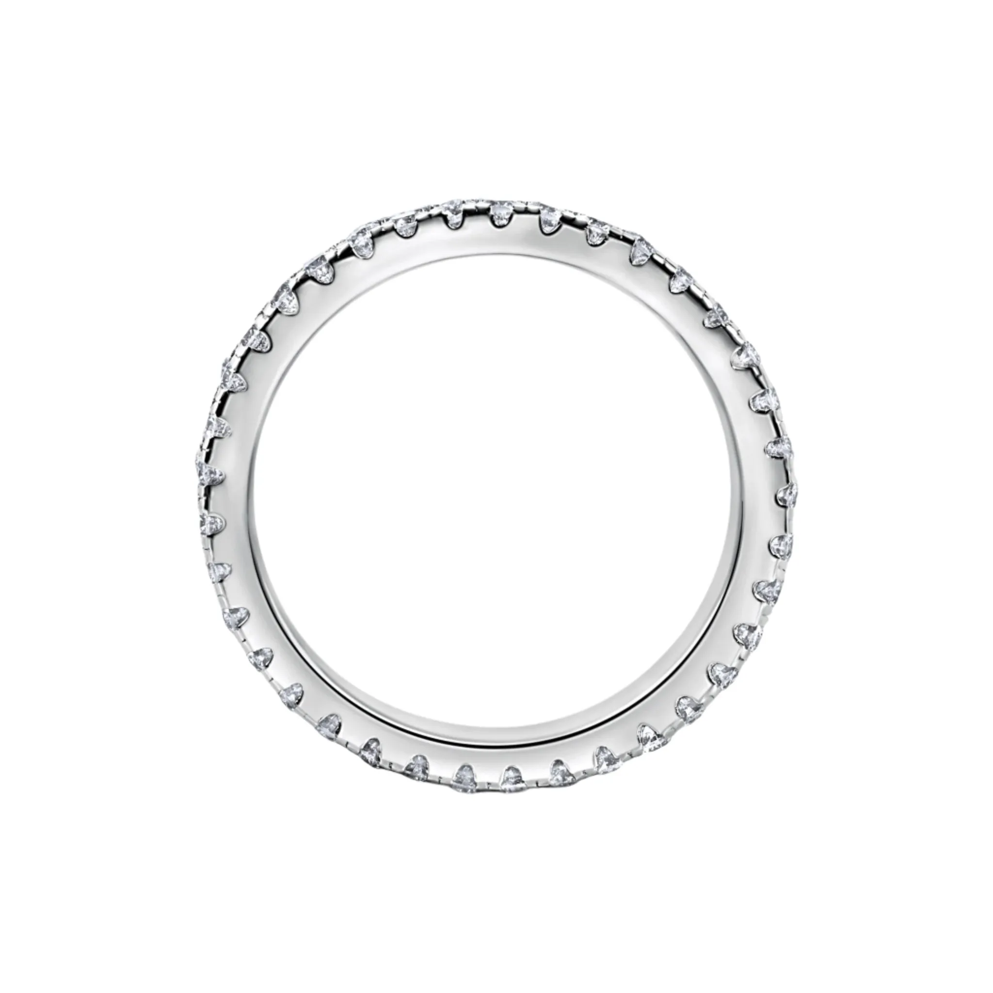 White Gold Pave Diamond Sapphire Ring Band