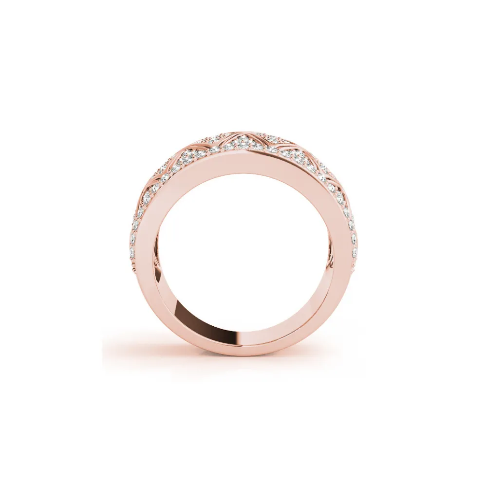 Wide Pavé Diamond Ornate Band