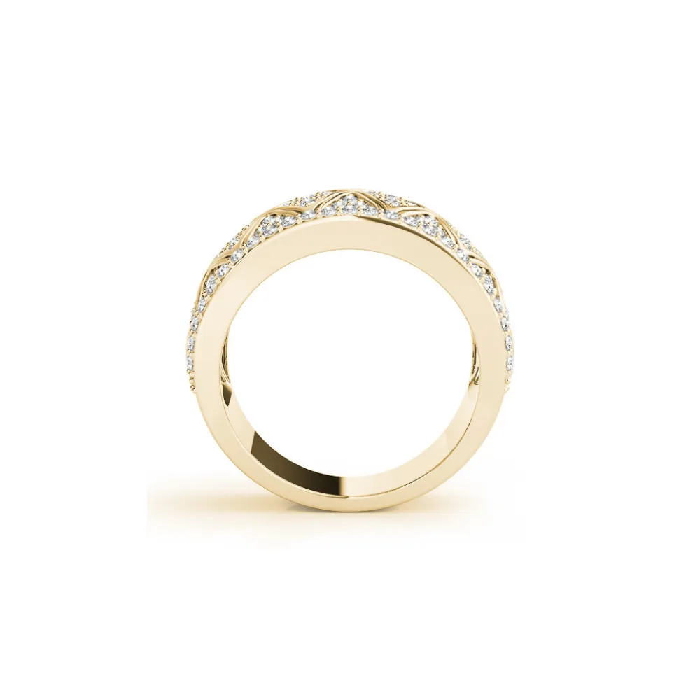 Wide Pavé Diamond Ornate Band