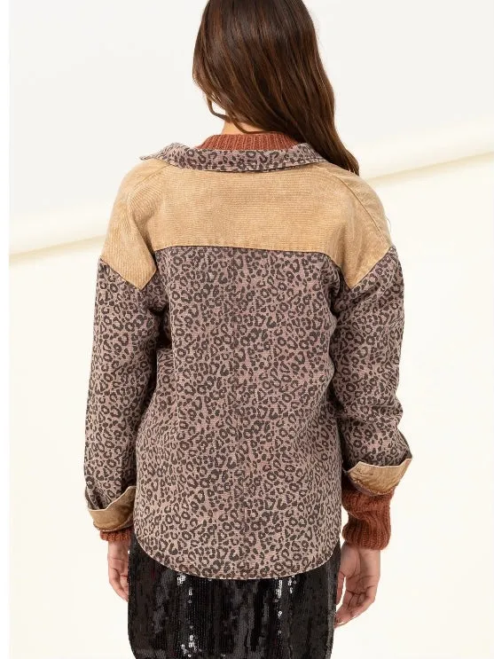 Wild Connections Shacket: Camel Mix
