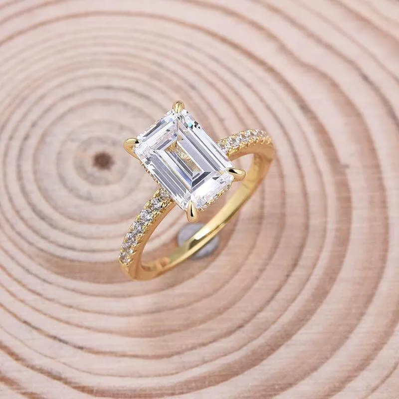 Yellow Gold Emerald Cut Engagement