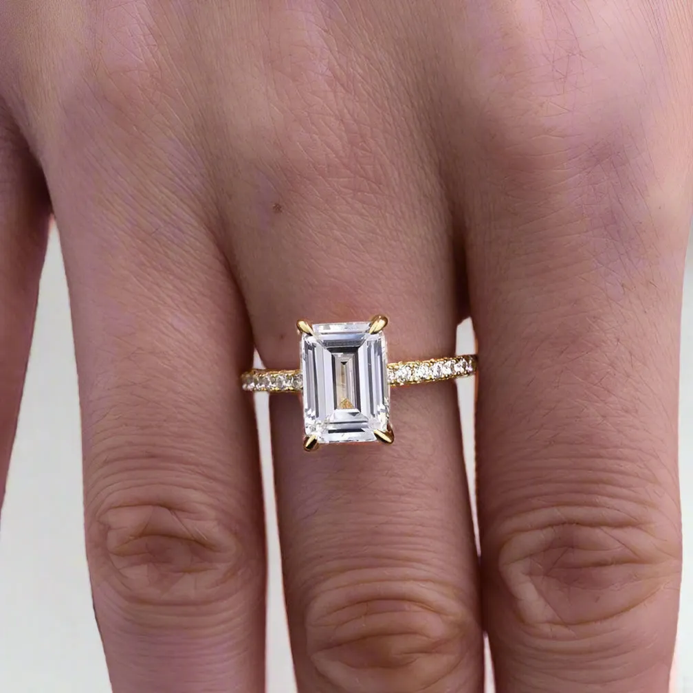 Yellow Gold Emerald Cut Engagement