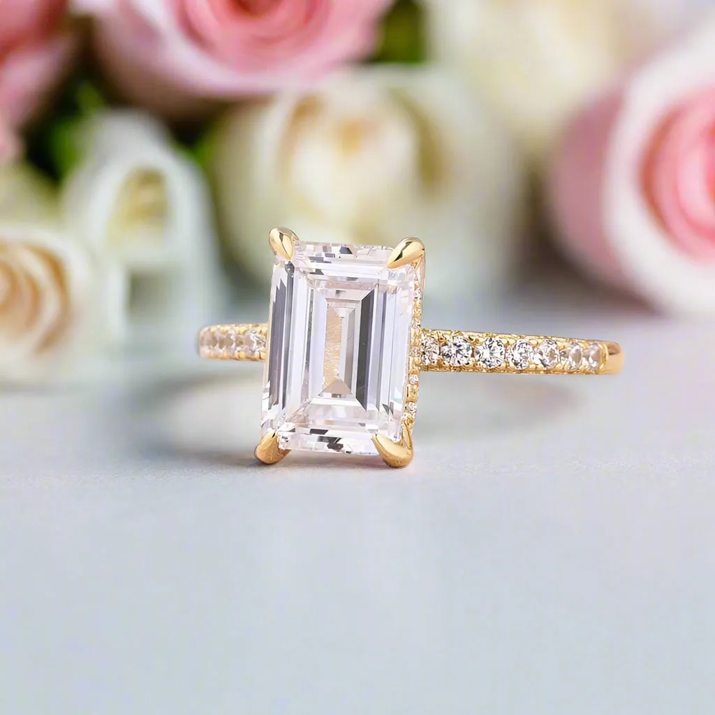 Yellow Gold Emerald Cut Engagement