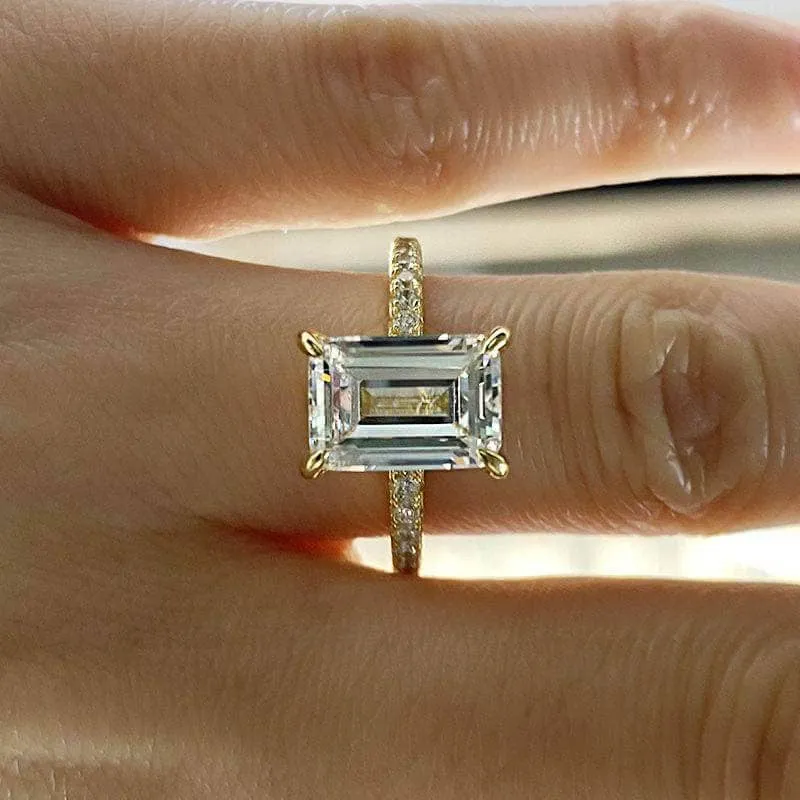 Yellow Gold Emerald Cut Engagement
