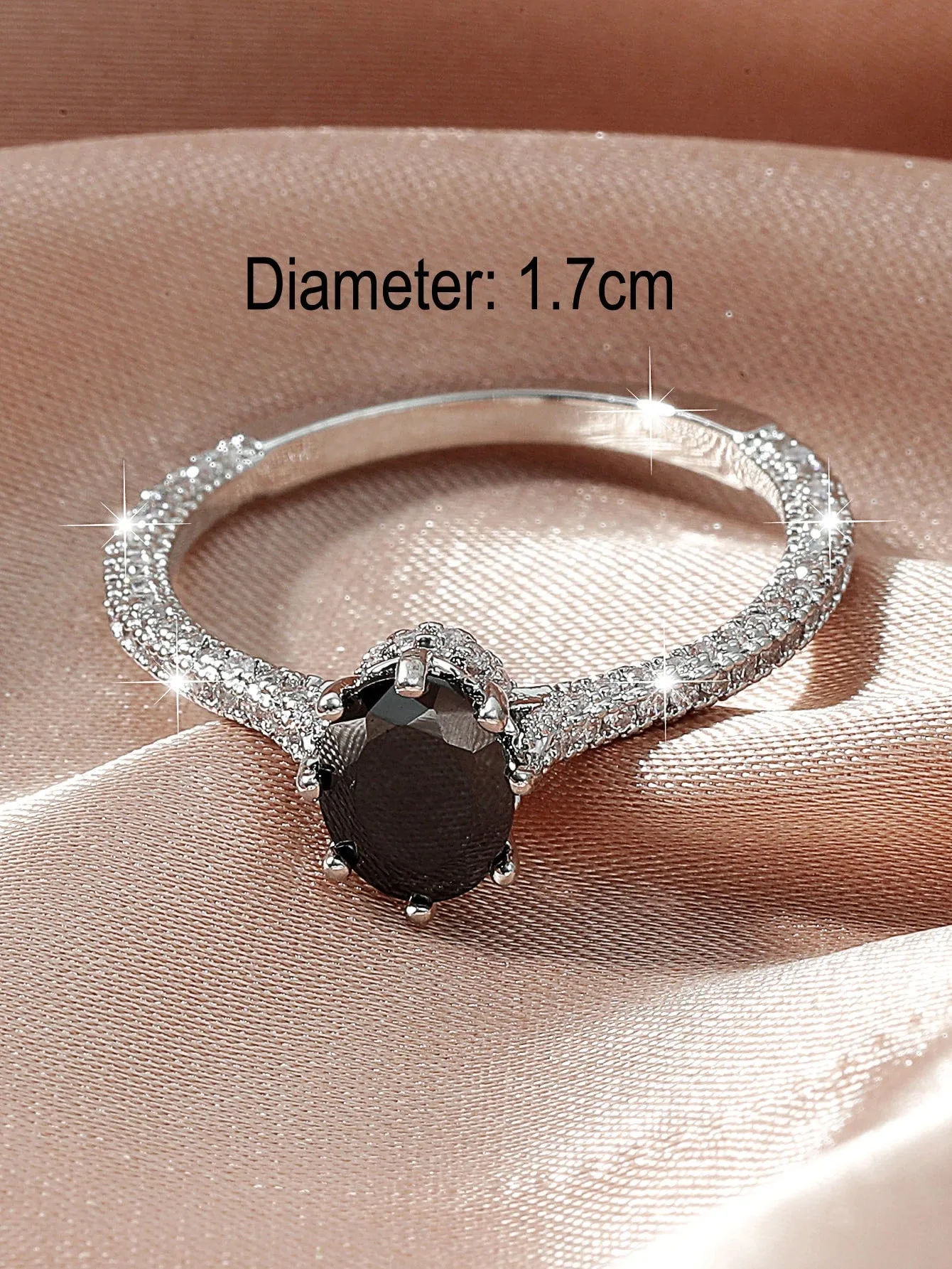 Zircon Decor Ring - Silver